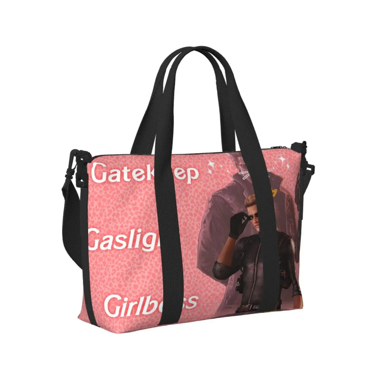 

Custom Wesker Gaslight Gatekeep Girlboss Beach Travel Bag Large Capacity Tote Bags Gym Sport Women Shopping Duffle Shoulder Bag