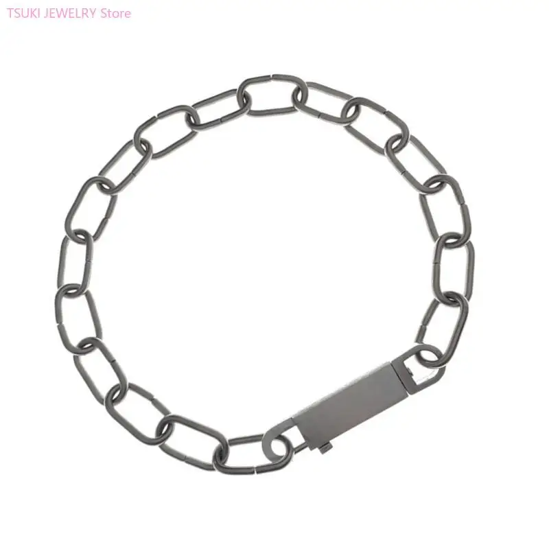 

62KE Ожерелье для повседневного ношения. Увеличенное ожерелье-цепочка. Удобные украшения на шею. Текстура стали из титана. для