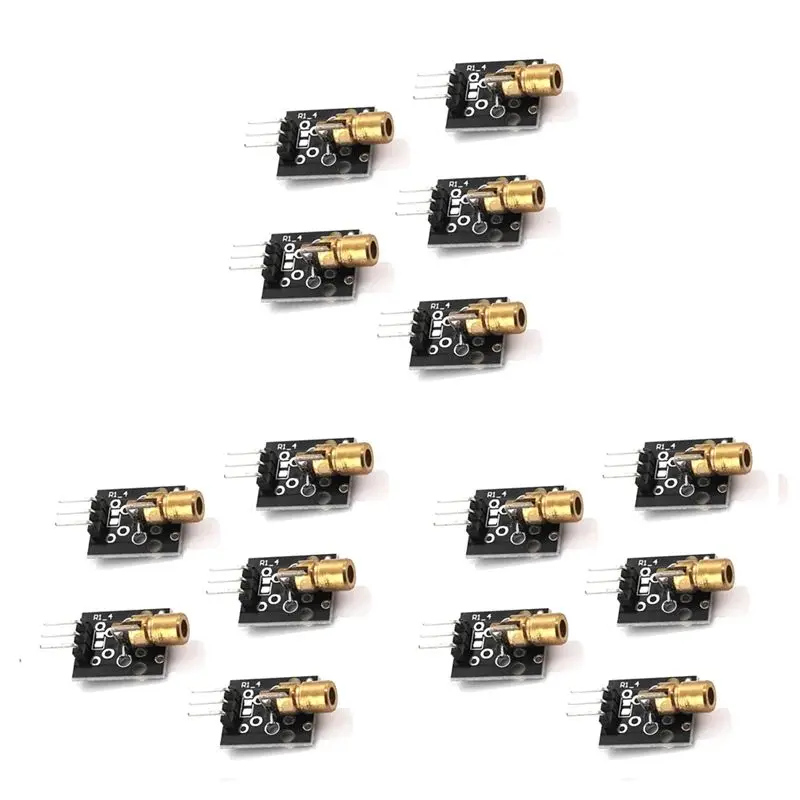 15Pcs KY-008 650Nm Laser Sensor Module 6Mm 5V Red Laser Dot Diode Copper Header For Arduino-A57M