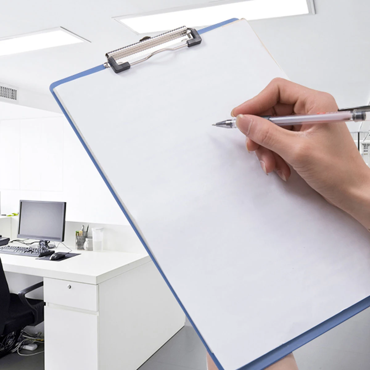 

3 Pcs Writing Pad Holder Clipboard Office Blue Boards with Storage Paper Splint