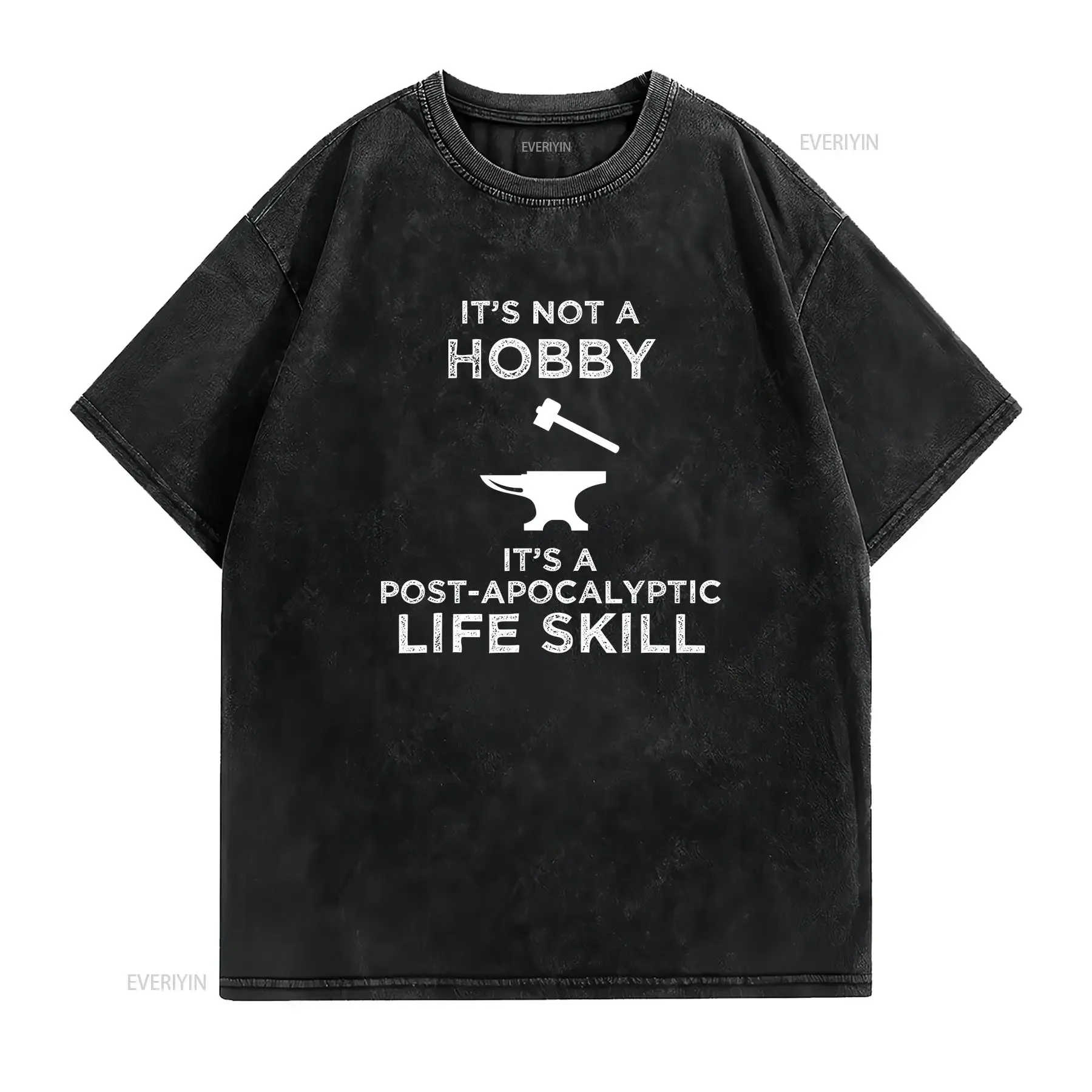 It's Not A Hobby Funny Blacksmith Metalworking Anvil T Shirt vintage Washed fashion streetwear Casual Top For Everyday Wear
