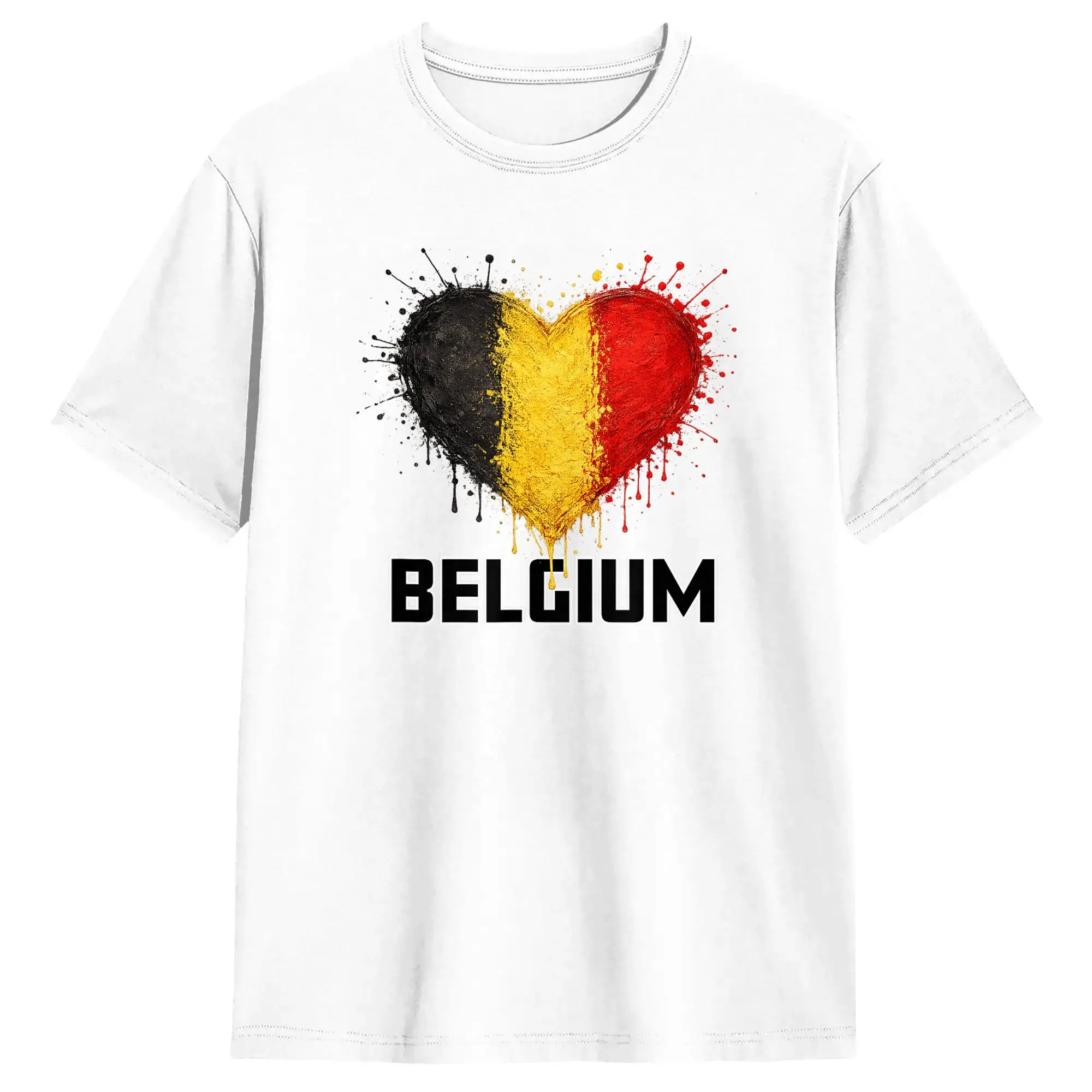 Casual T-Shirt Summer Belgium 2026 Leisure T-Shirts  100 Cotton Tee Shirt for Male Y2K Funny Plus Size 6XL Short Sleeve Tees