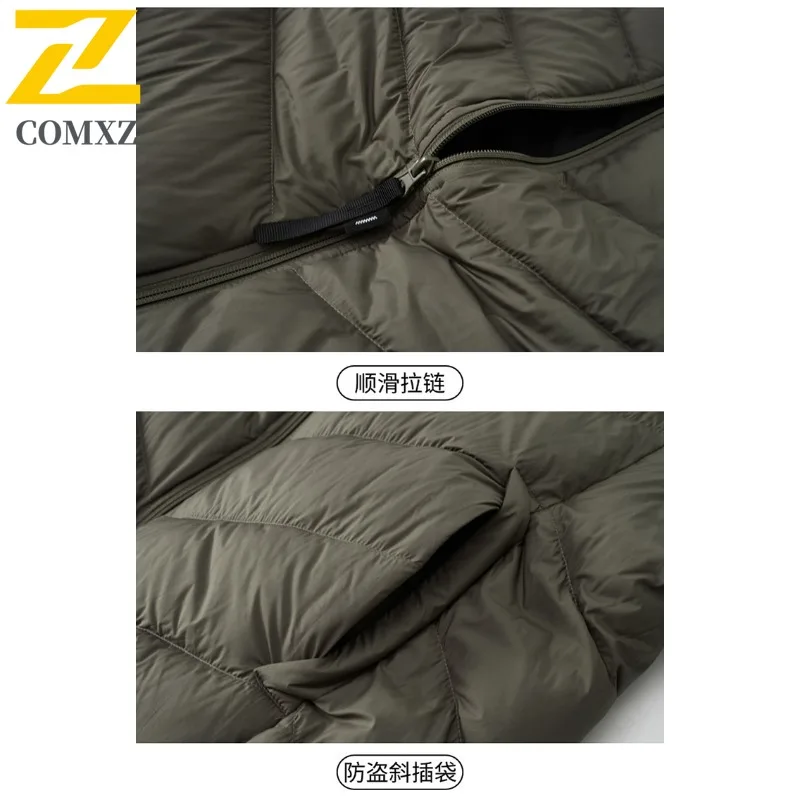 COMXZ 2025 Winter New Men Down Jacket American Style Down Jacket Fashion Casual waterproof windproof outdoor sports Down Jacket