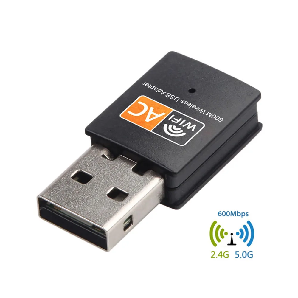 600 Mbps 2.4GHz + 5GHz ثنائي النطاق USB واي فاي محول بطاقة الشبكة اللاسلكية USB واي فاي محول واي فاي واي فاي دونغل بطاقة الشبكة