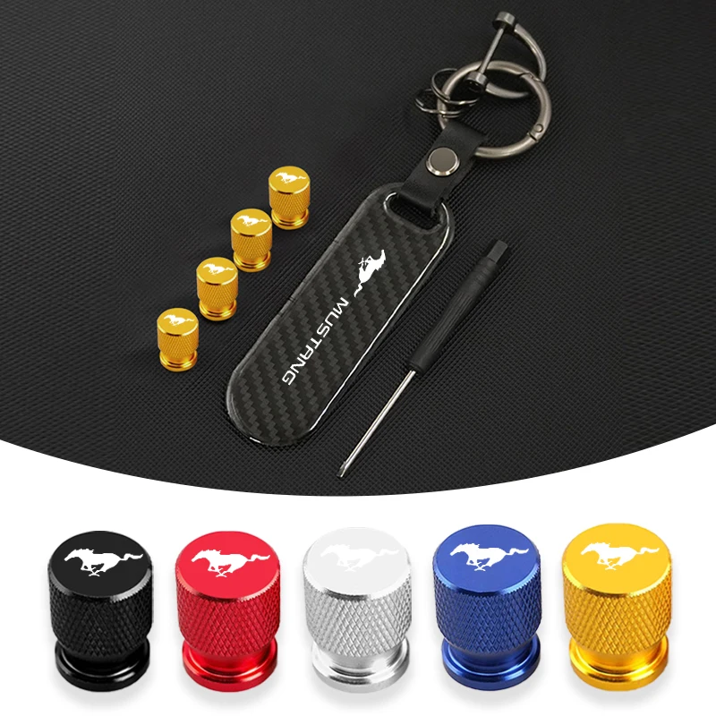 Tampa da válvula da roda do pneu de carro capa de fibra de carbono chaveiro do carro chaveiro corrente para mustang zapatillas miniatura gt shelby mujer