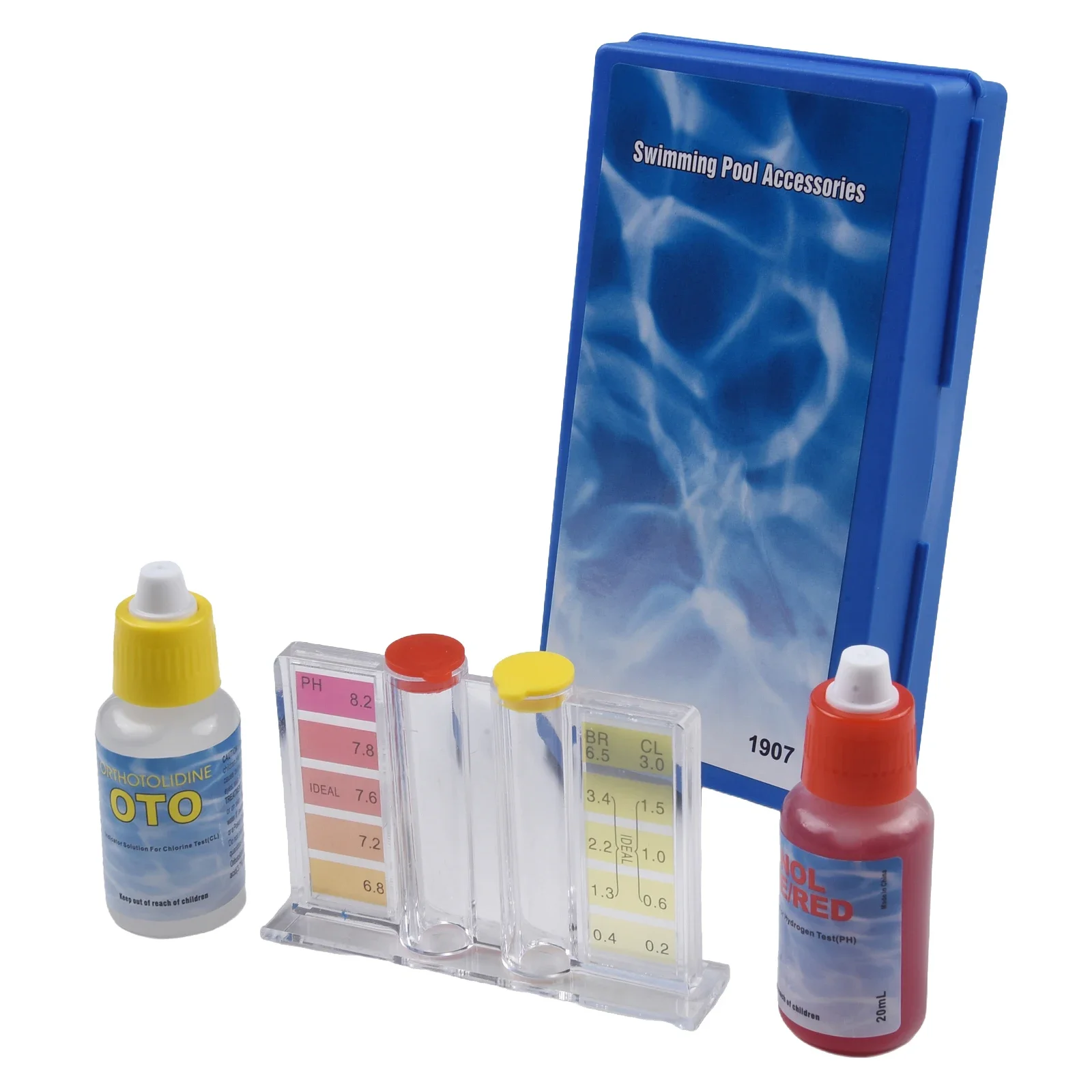 For Swimming Pool Maintenance Swimming Pool Test Kit Water Quality Tester Integrated Color Markings Phenol Red PH Test Solution