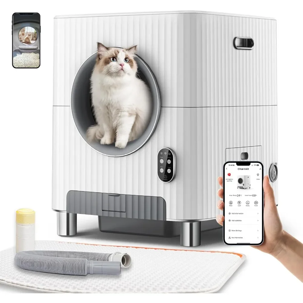 Large Capacity Automatic Cat Litter Box With APP Control Sandboxes for Cats Toilet Pets Pet Supplies Self-cleaning Sandbox Cats'