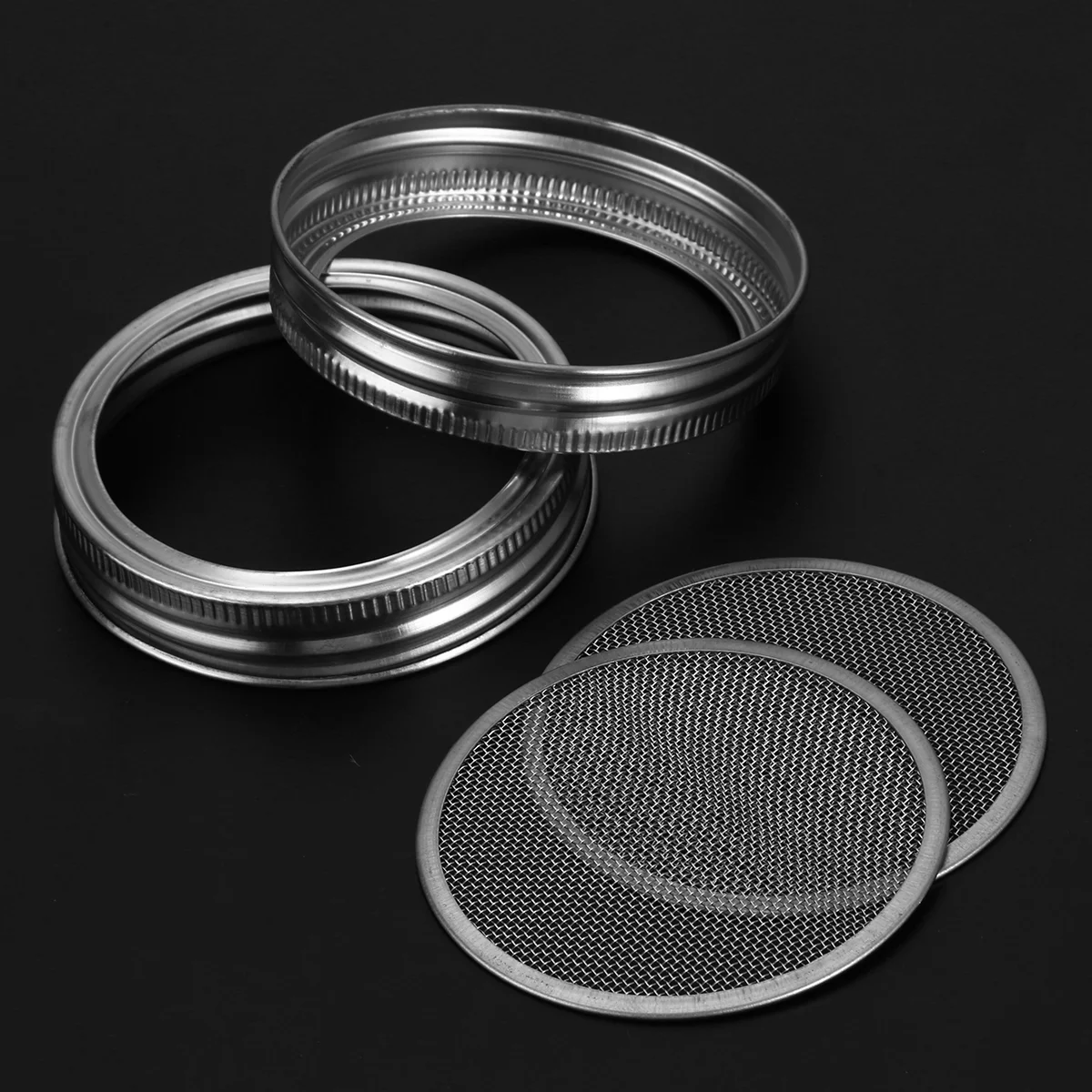 4 Pcs Sprouting Lids for Mason Jars Bean Sprouts Stainless Steel Screen Mother Strainer