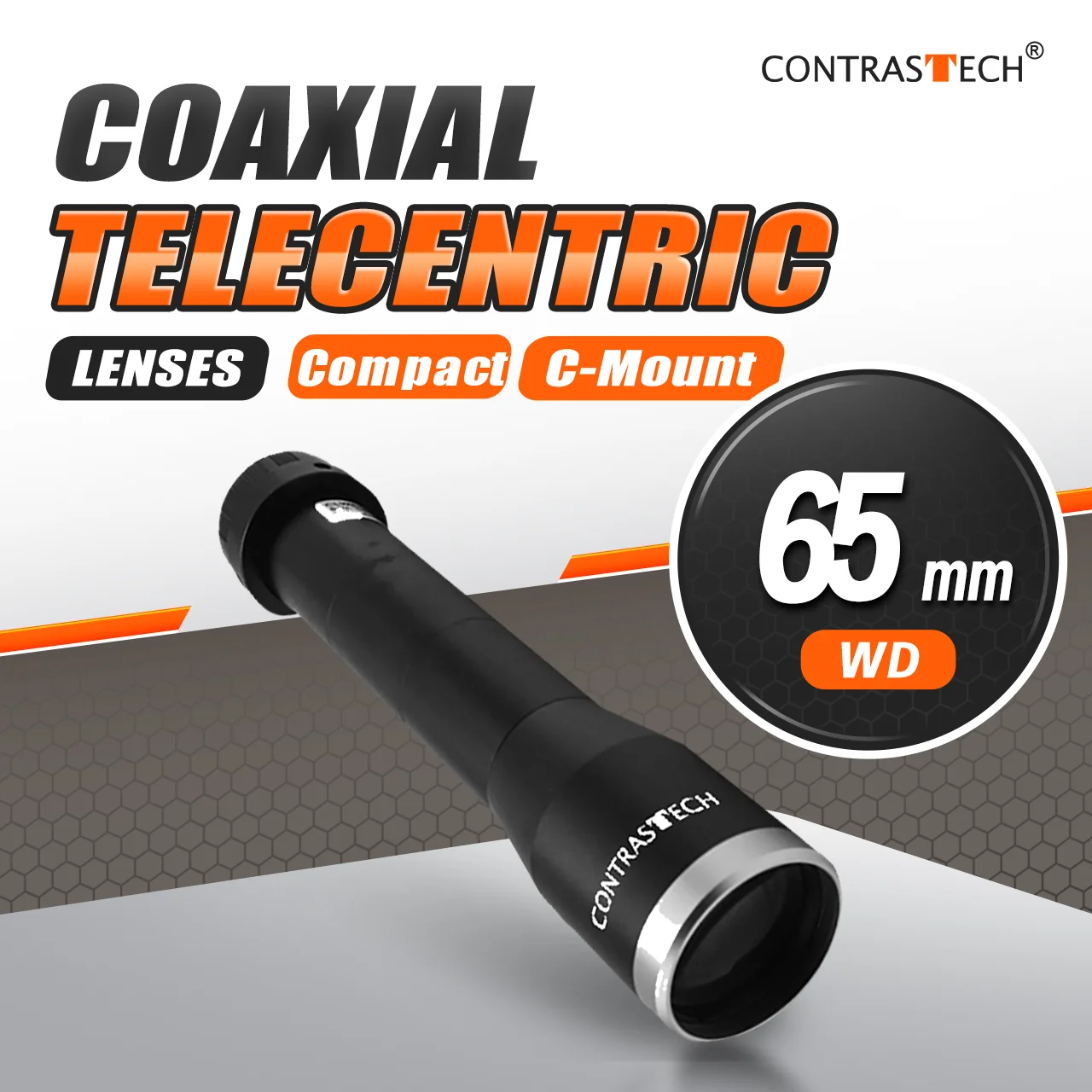 WD 65mm Coaxial Telecentric Lens High Resolution C-mount Low Distortion 3.0X 0.5X 8X For Machine Vision Measurement & Inspection