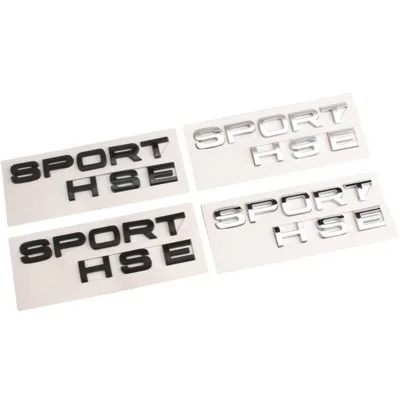 Black Sport HSE Letra Grande Bota Emblemas, Adesivo De Carro Para Range Rover, Novo Cromo, Matt Silver, Emblema, Land Rover, 1Pc