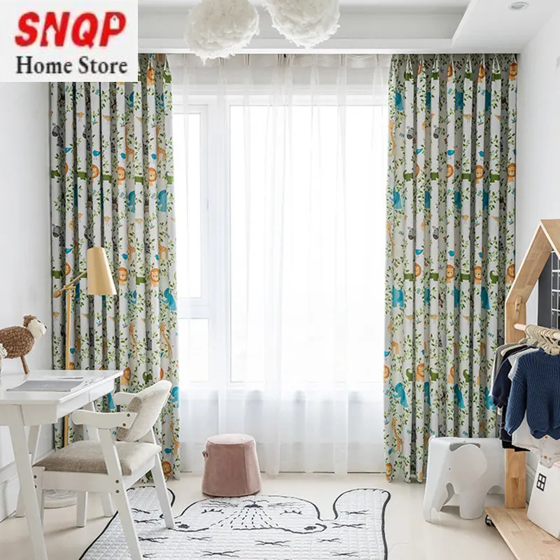 

Polyester Kids Print Blackout Curtains Bedroom Study High Blackout Curtains Curtains for Bedroom CN