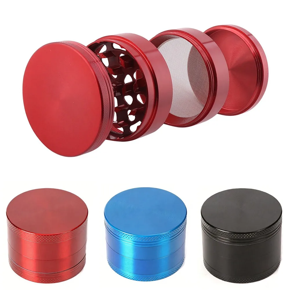 40mm 4 Layer Zinc Alloy Spice Grinder Plain Manual Herb Crusher Kitchen Tool Christmas Gift