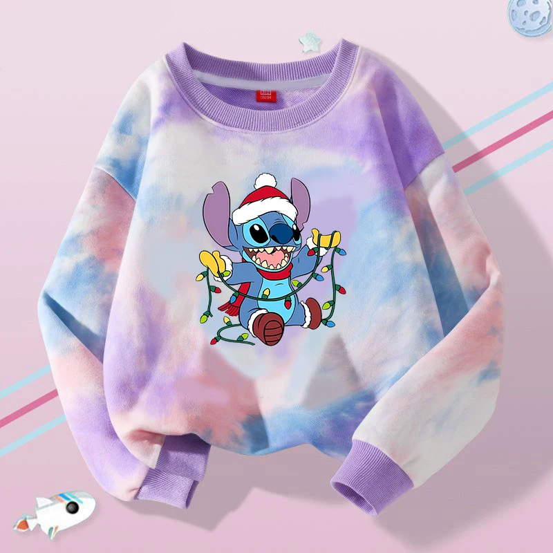 Stitch Tops Sweaters Children Baby Long Sleeve Christmas Clothes Boy Girl Sweatshirt Kid Clothing Fall Hood Sweat Shirts Clothes