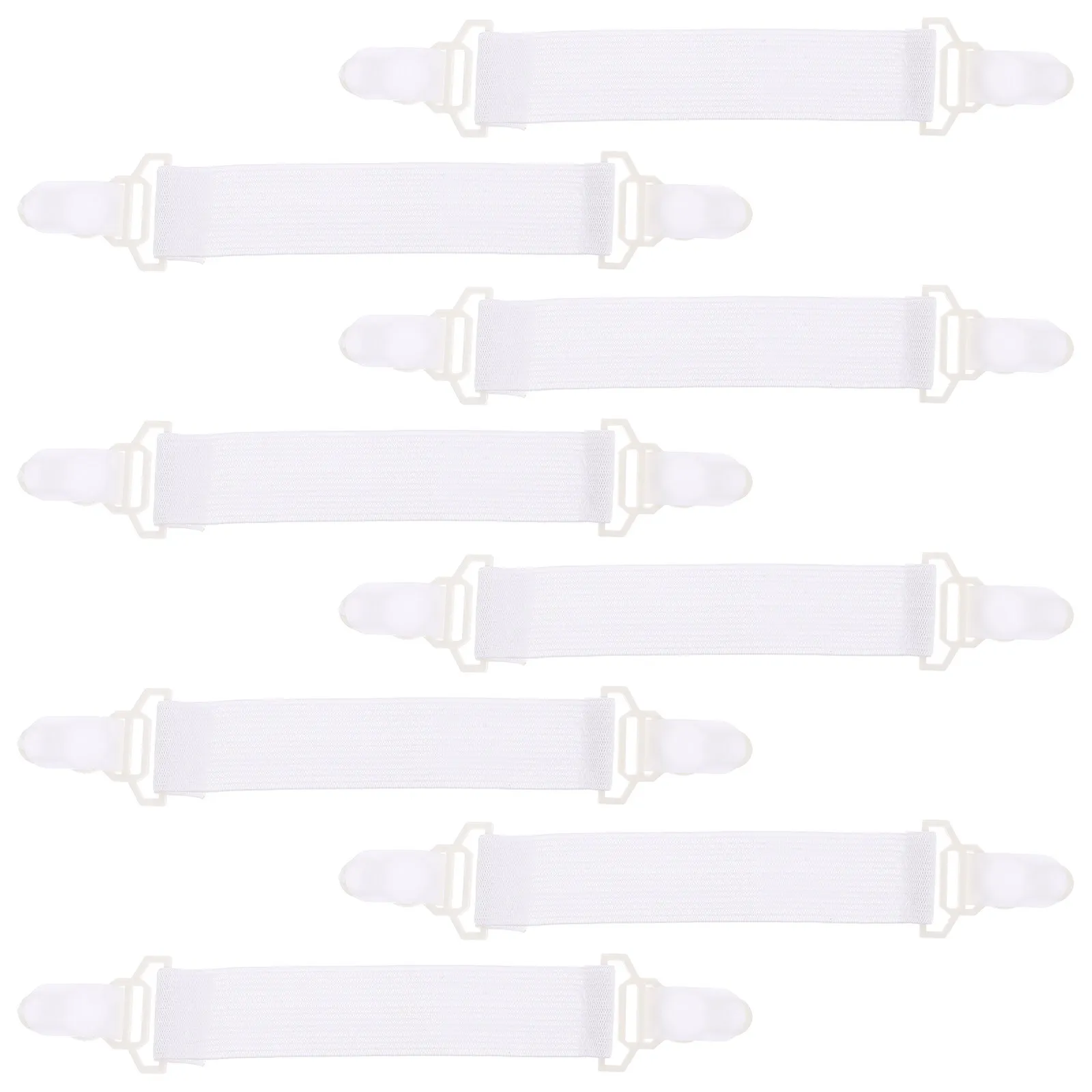 8Pcs Bed Sheet Grippers Elastic Sheet Straps for Fitted Sheets Mattress Pad Cover Tablecloths Slipcovers Non-Damaging Holders