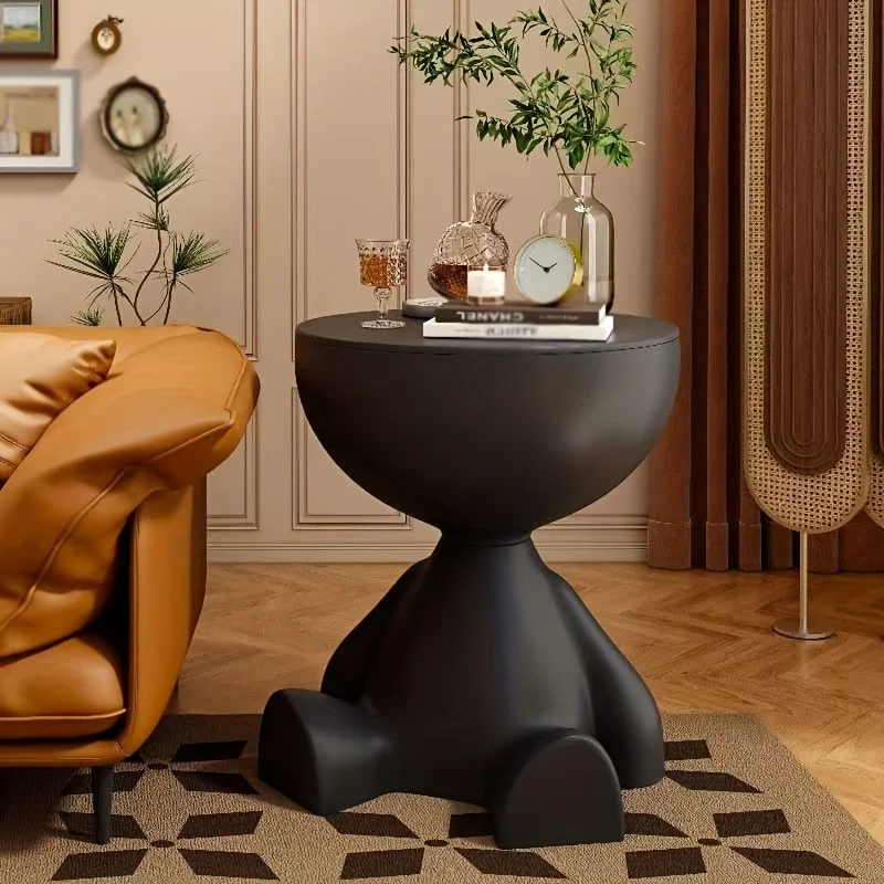 Modern Creative Bear-Shaped Plastic Nightstand Multi-Functional Bedside Table Easy Assembly, for Living Room and Bedroom Storage