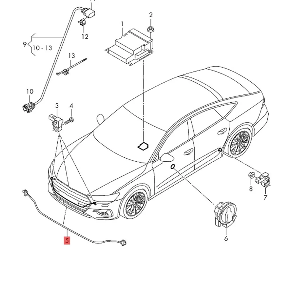 4N0959121F Genuine Pedestrian Protection Sensor For Audi A6 C8 A7 Sportback 2019-2026