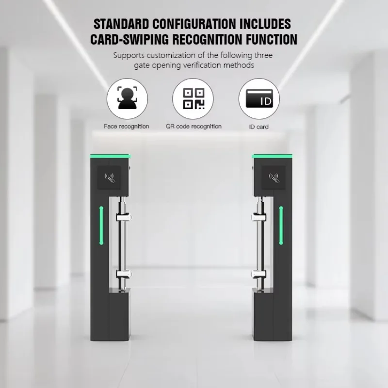 HCW Automatic Swing Barrier Turnstile with High Security Access Control for Pedestrian Entrance