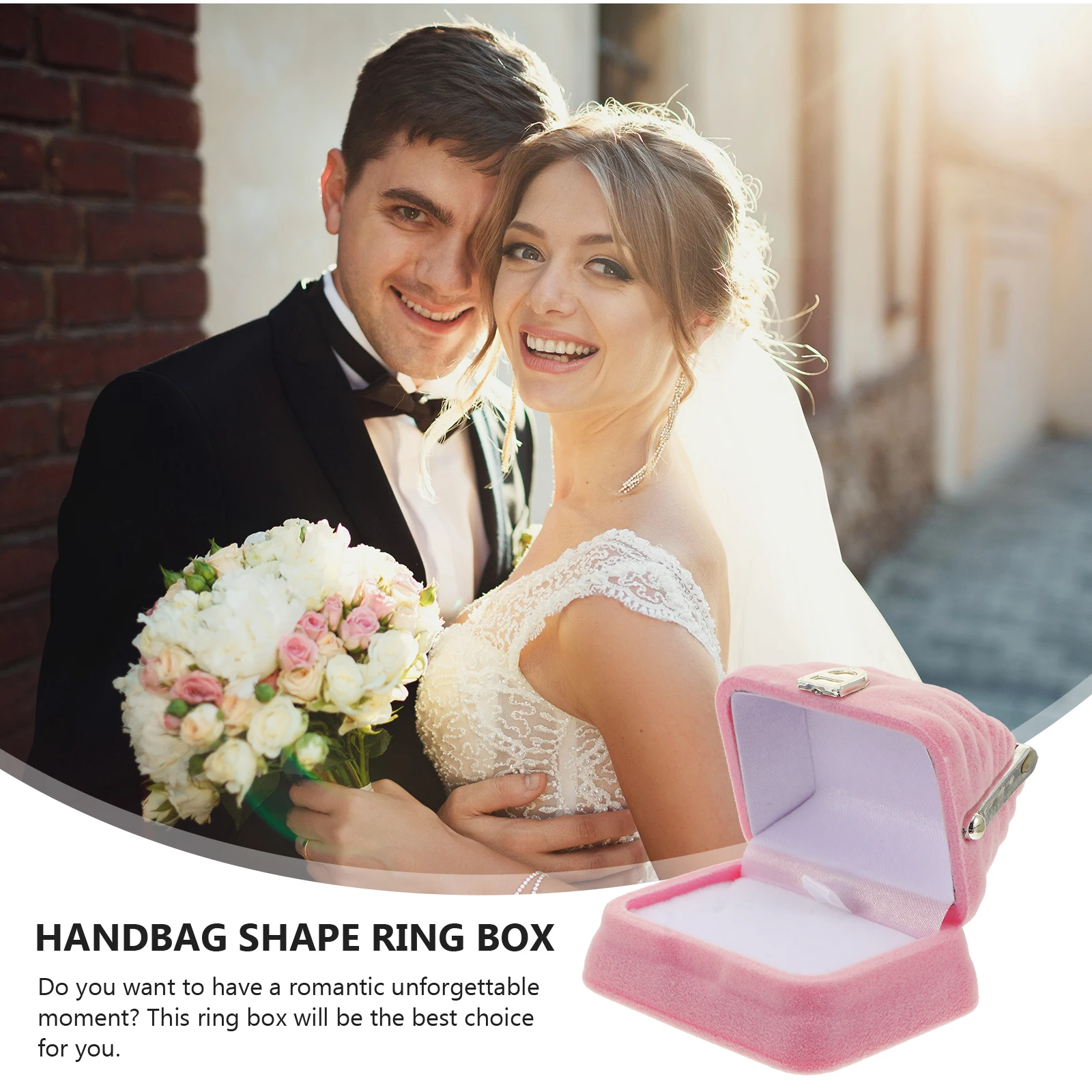 

Shape Ring Box Flannel Material Jewelry Case for Wedding Proposal Anniversary Valentine Gifts Storage Display Tool