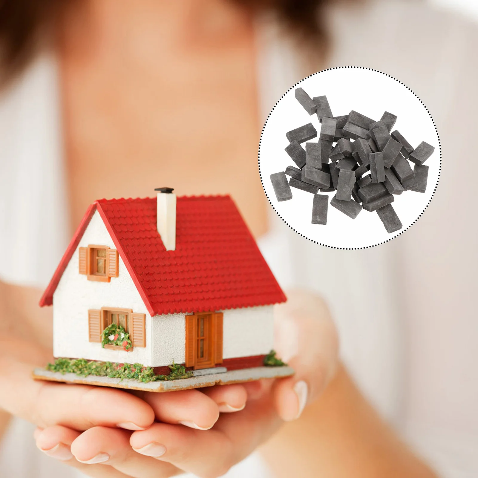 120 Uds. De ladrillos en miniatura hechos a mano, arcilla duradera, decoraciones de mesa de arena para bricolaje, microescenas de paisajes, ladrillo en miniatura