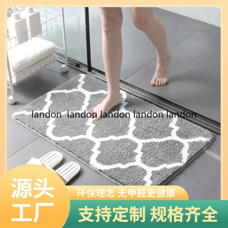 

Ковер из искусственного кашемира в скандинавском минималистском стиле, плюшевый, грязеотталкивающий и нескользящий, впитывающий коврик для ванной комнаты и который можно стирать в машине.