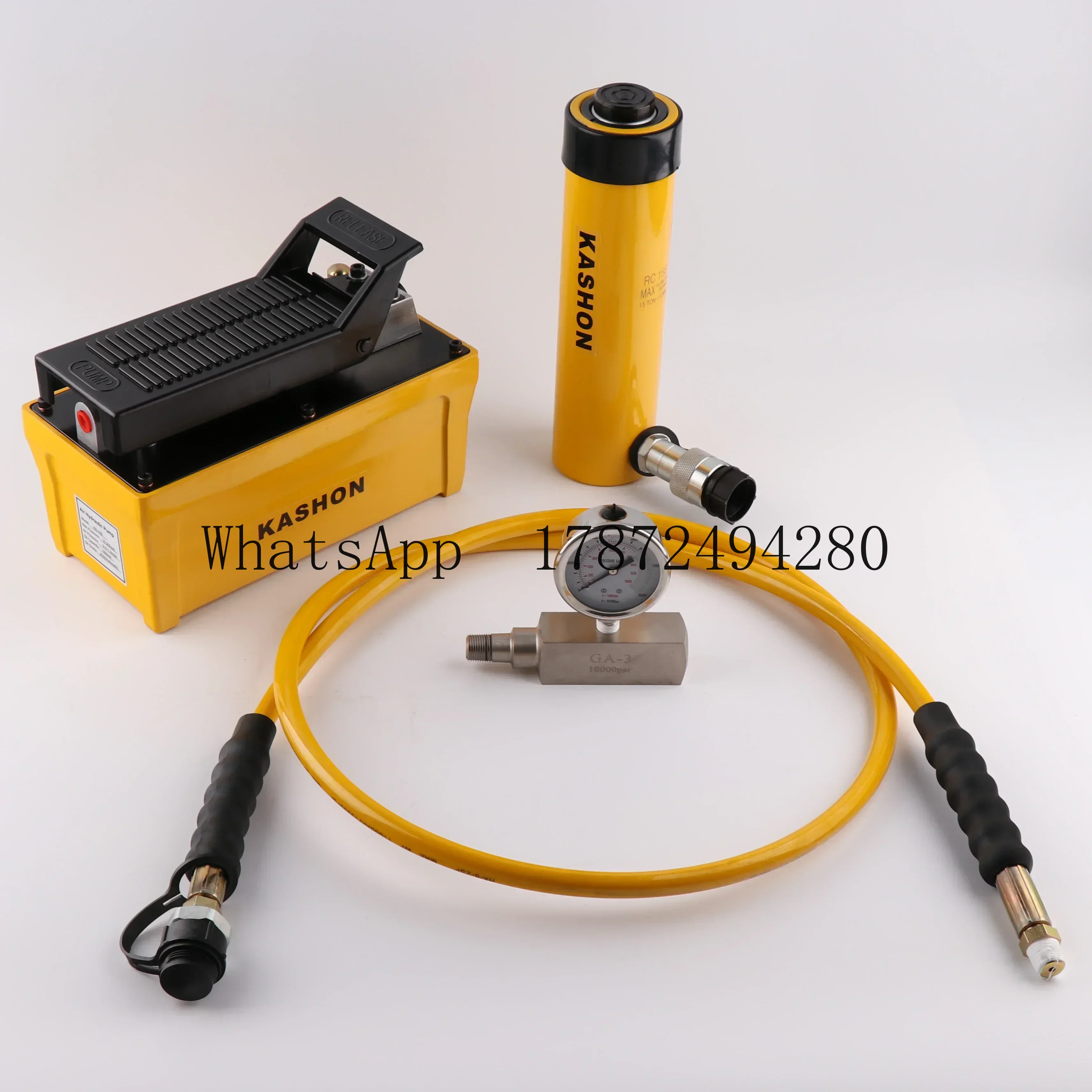 Mini Portable Hydraulic Foot Pump 30ton 10000psi, Pedal Air Drive with Cylinder Jack for Car Tractor Lift
