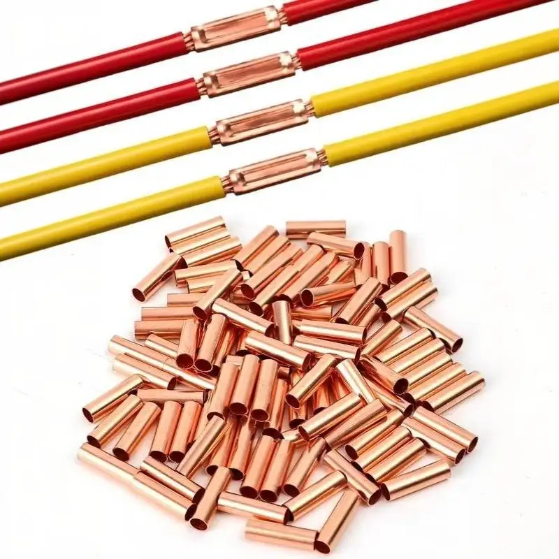 100Pcs Copper Ring Terminals Wire Crimp Connectors Bare Cable Battery Terminals For Electrical Wiring