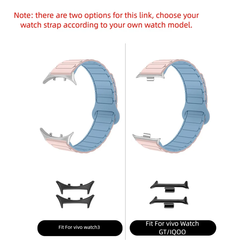 22 mm magnetisches Armband für Vivo Watch3/Watch3 GT/IQOO Armor Style, Schnellverschluss, hautfreundliches, weiches Silikon-Smartwatch-Armband