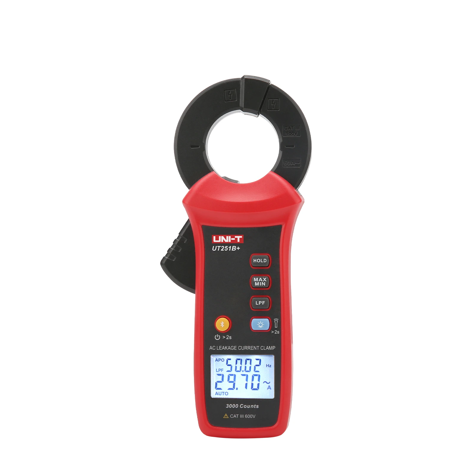 UT251B+ High-Precision Leakage Current Clamp Meter 3000-Count CAT III 600V Microampere-Level AC Leakage Tester With 40mm Jaw