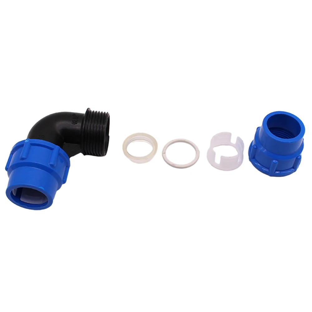 Practical Elbow Household Hardware 1Pcs 20-50mm 90° Black+Blue Blue Cap Fittings Parts Water Pipe Quick-connect