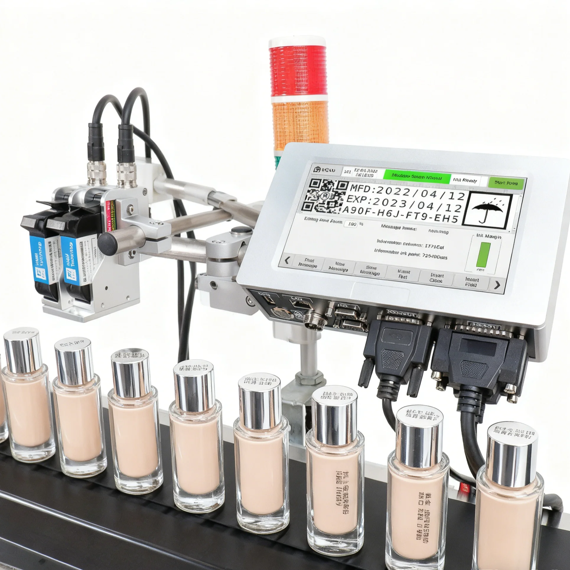 Docod Automatic TIJ Expiry Date Code Printing Machine 50.8mm T210E Online Thermal Inkjet Coding Printer for Box Packing Bottle