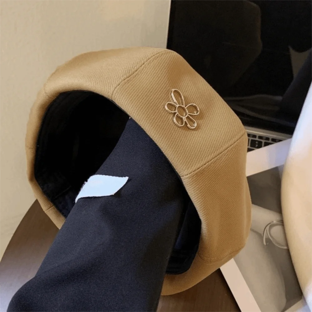 

Fashion Flower Women Berets Big Head Circumference Keep Warm British Painter Caps Elastic Solid Color Artist Hat Ladies