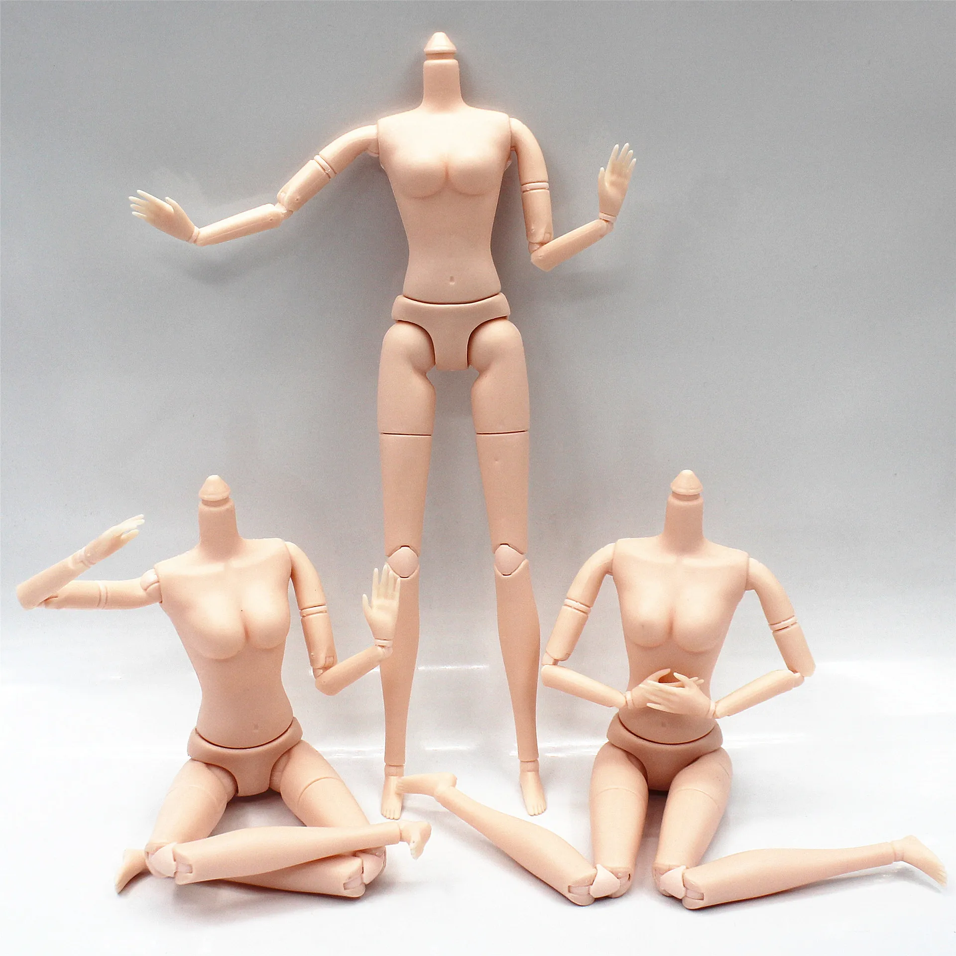 White Skin 1/6 BJD Nude Doll 30cm Fashion Nude Doll Body 26 Joints Movable Yoga Doll Body Big Breasts Children DIY Accessories