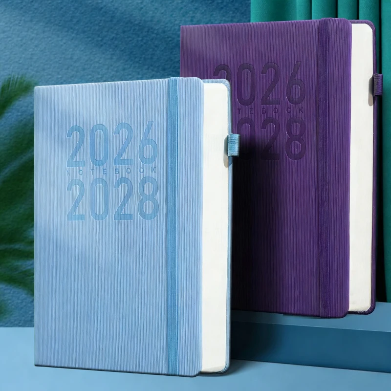 1 قطعة مخطط شهري لمدة 3 سنوات 2026-2028، تقويم بسيط مع حامل قلم مرن، دفتر ملاحظات للمكتب واللوازم المدرسية