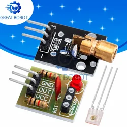 BS KY-008 650nm Laser Transmitter Module with Laser Sensor Module Non-Modulator Tube Laser Receiver Module Kit