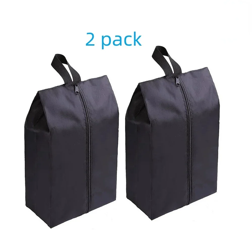 2 Pack Portable Nylon Waterproof Shoe Storage Bags with Zipper Closure for Men and Women Travel or Family Item Organize