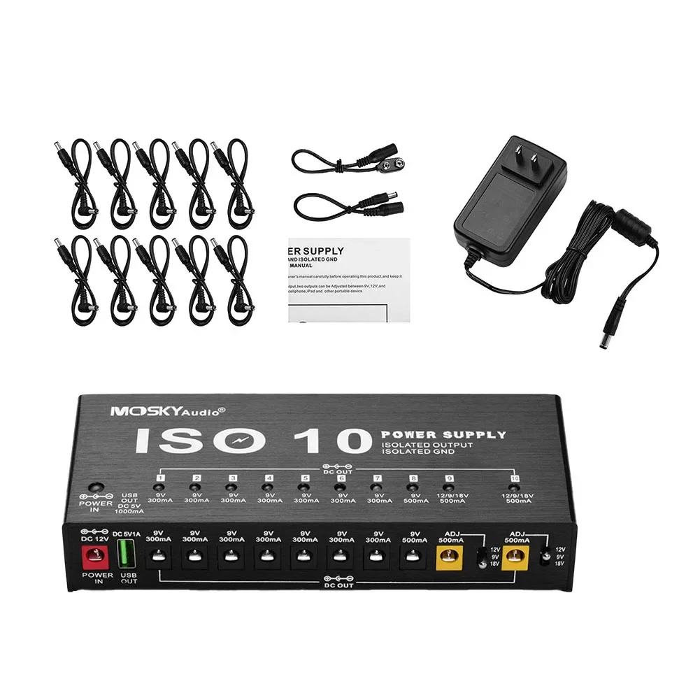 

For Guitar Effect Power Supply Power Supply Station 10 Isolated Accessories DC Output DC Power Cables For 9V 12V 18V