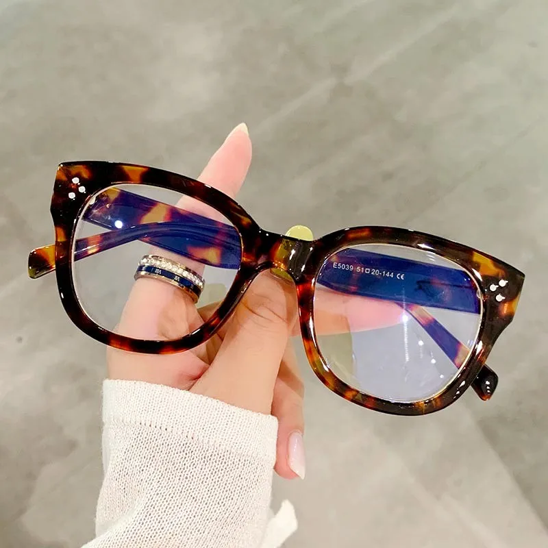 2024 Square Anti Blue Light Glasses Frame Women Men Retro Eyewear Transparent Optical Computer Eyeglasses Frames Spectacle New