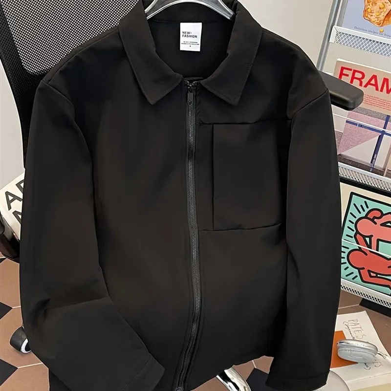 

Мужская свободная повседневная хлопковая куртка на весну-осень, новая, в китайском стиле, ветрозащитная, в корейском трендовом спортивном ретро-стиле, в стиле Гонконг