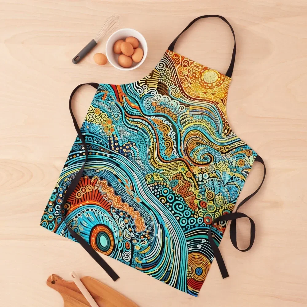 원주민 아트 여성용 요리 앞치마 이미지