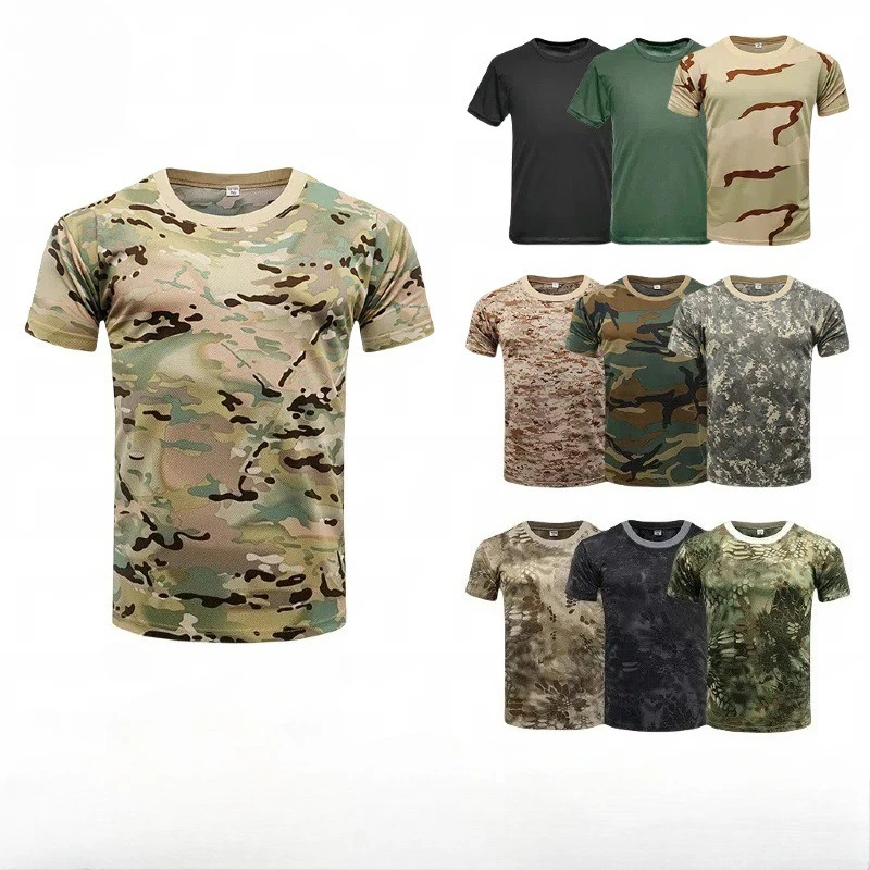 

Camouflage Clothing Short Sleeved Men's Summer Quick Drying Sports T-shirt Outdoor Physical Training Clothing, Tactical T-shirt