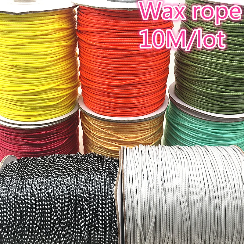 10meters Dia 1.0 /1.5mm Waxed Cotton Cord Waxed Thread Cord String Strap Necklace Rope Bead For Jewelry Making DIY Bracelet