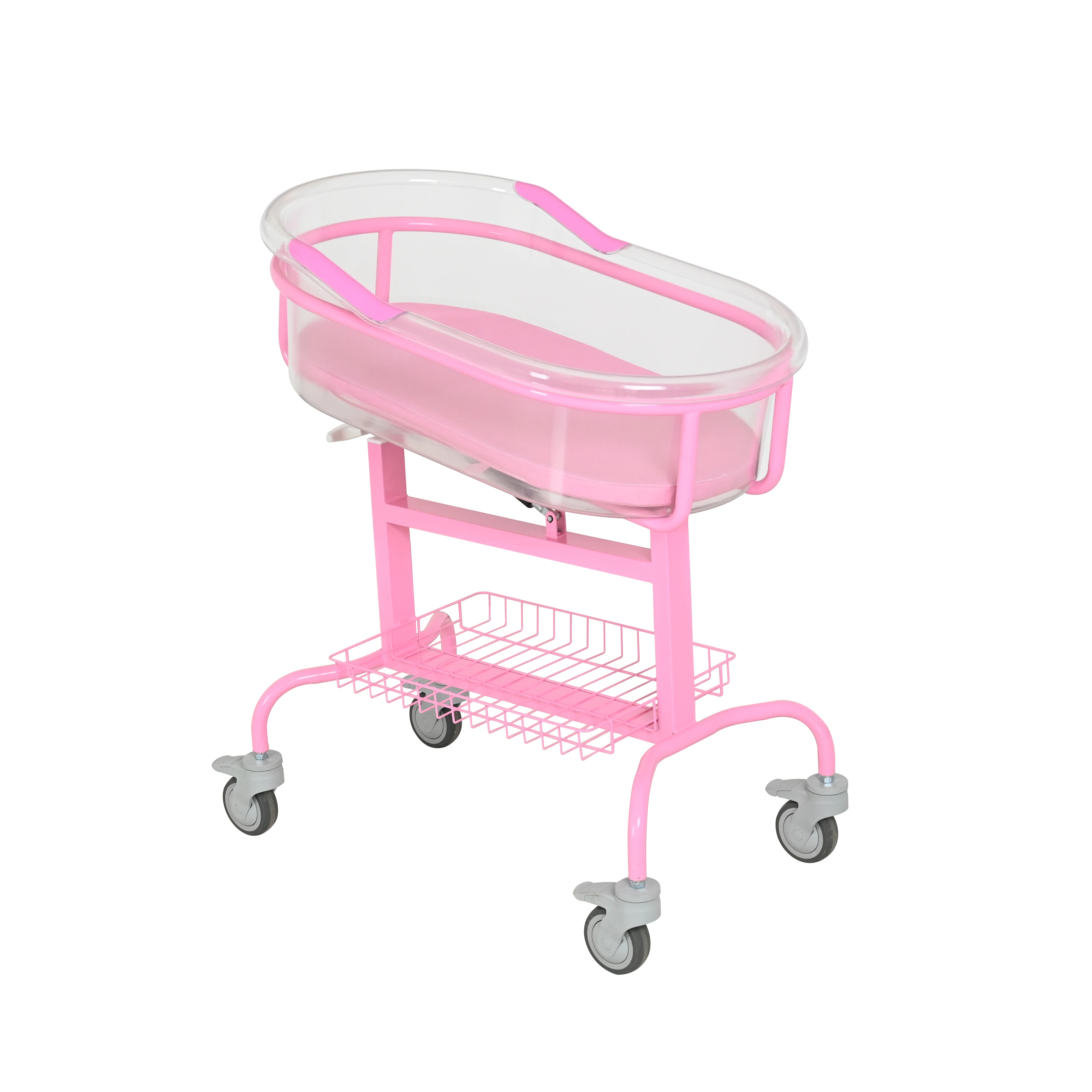 Good IB-G21 Mobile Epoxy Steel Hospital Baby Crib Medical New Born Trolley Infant Bed