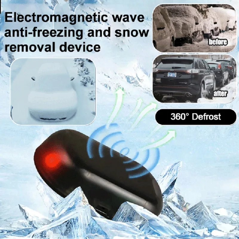 Electromagnetic wave anti freezing and snow removal device for car