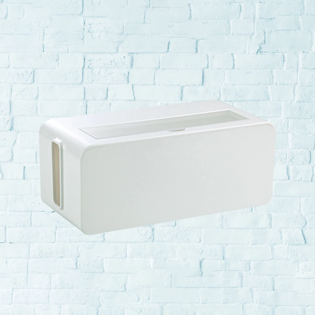 

Cable Management Box White Power Strip Storage Organizer Plastic Large Size Hider Box for Home Office Cables