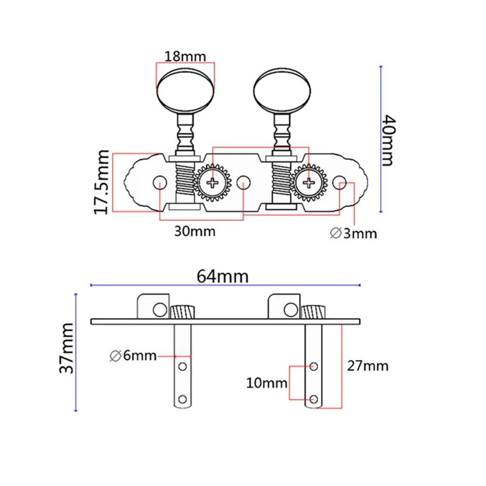 

Double Hole Screw Washer Tuning Pegs Silver Acoustic Machine Heads Sealed Left Right Parts Accessories Retro Style Strong