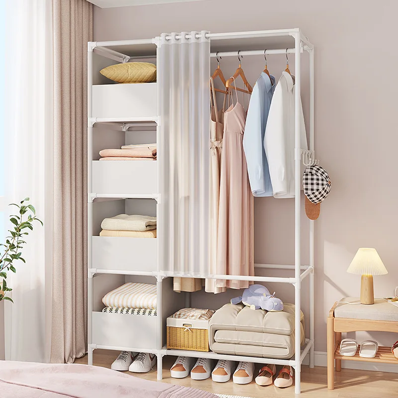 

Dustproof Wardrobe Dormitory Bedroom Multipurpose Storage Rack Simple Assembly Storage Cabinet Rental Room Multi-Layer Wardrobe