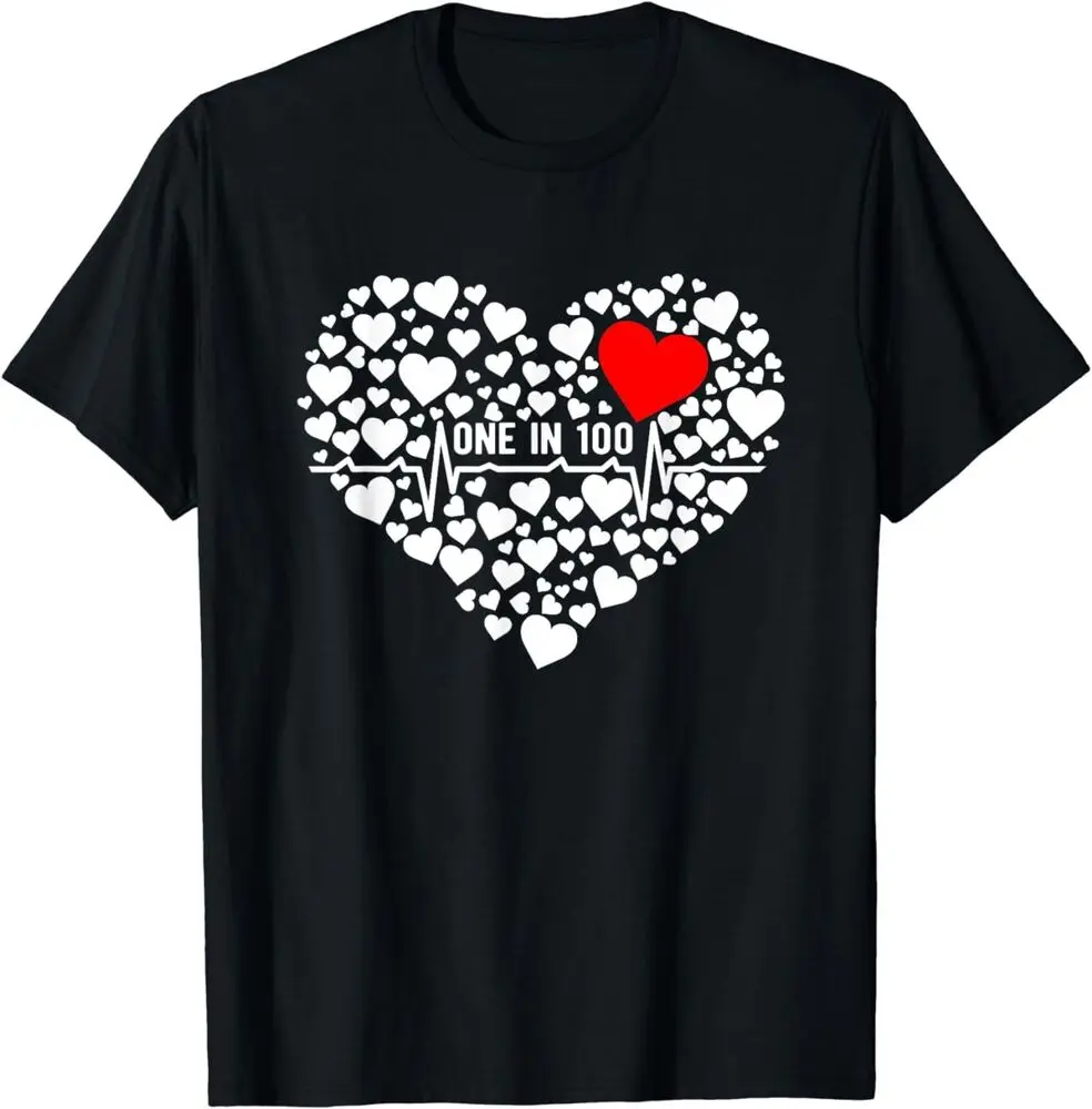 One In 100 CHD Congenital Heart Disease Awareness T-Shirt Summer Tees Cotton Luxury brand vintage oversized