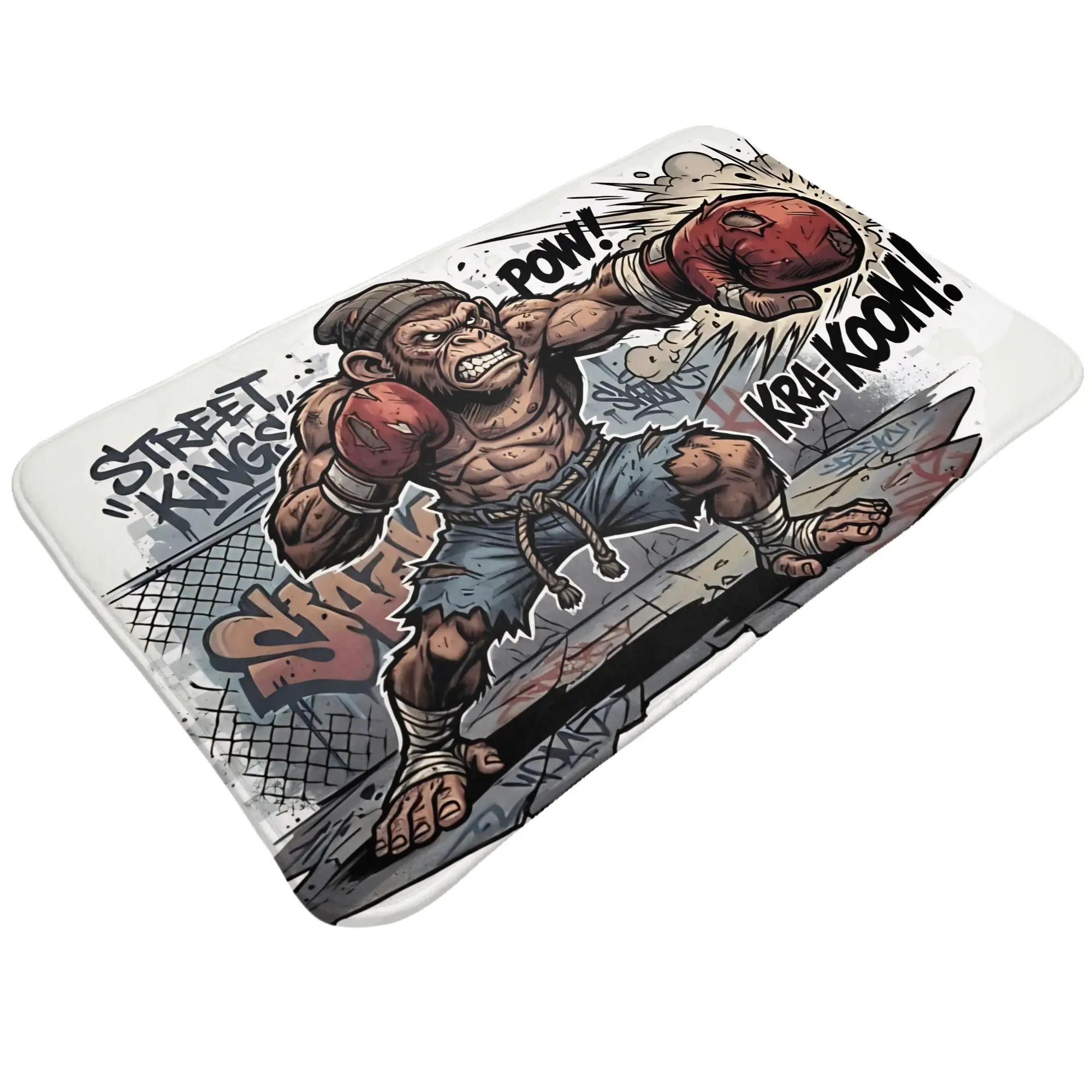 Angry Street Fighter  Decorations Bathroom Mat Punch Monkey Doormat Kitchen Carpet Entrance Door Rug Home Decoration