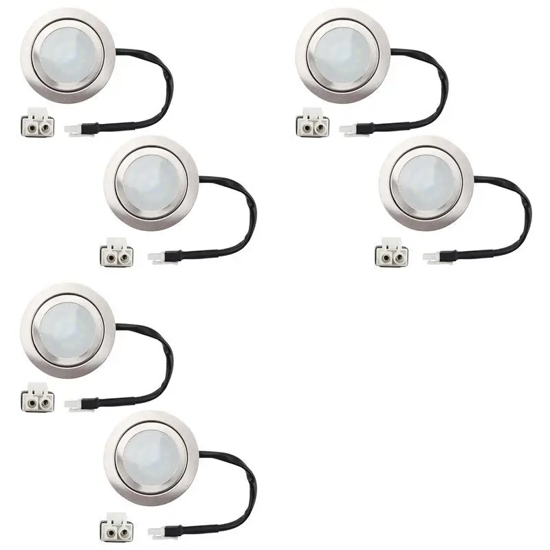 12 فولت تيار مستمر 1.5 واط أضواء غطاء محرك السيارة مع مقبس EL ذكر ، 6 حزمة ثقب خزانة موقد LED ضوء راحة ، لمبة إضاءة المطبخ