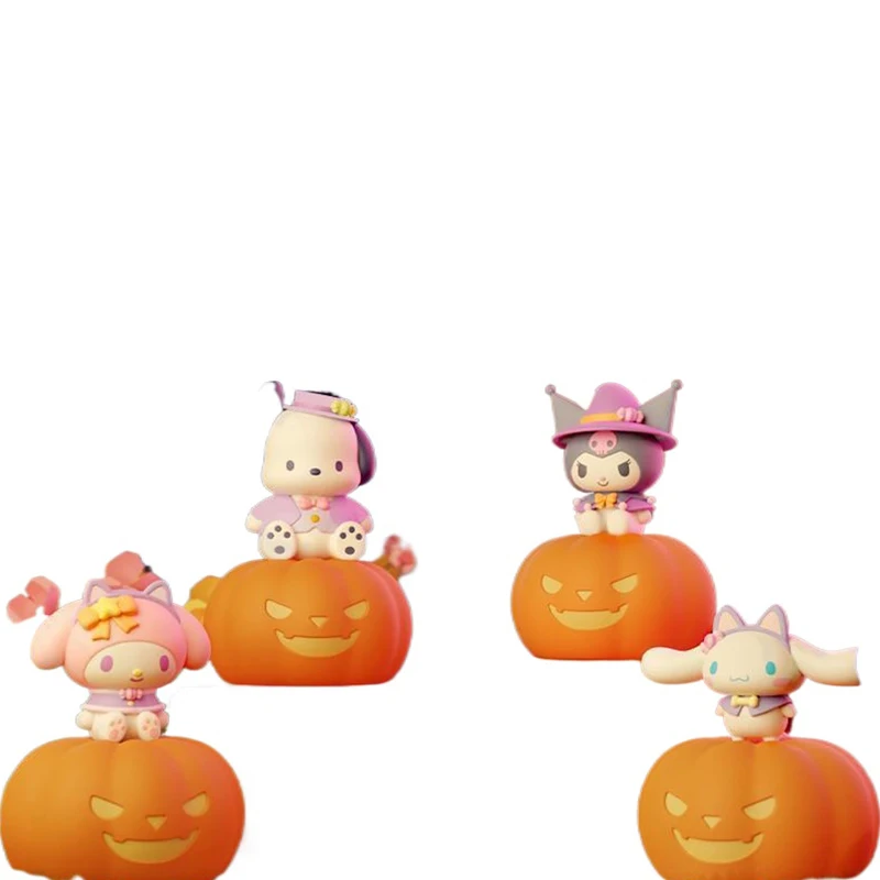 

Sanrio Halloween Pumpkin Nightlight Ornament Anime Kuromi Pochacco Trendy Play Peripheral Gifts Children's Party Toy Doll